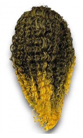 Visokokakovostna ženska lasulja - kodrasta - črna z ombre pridihom